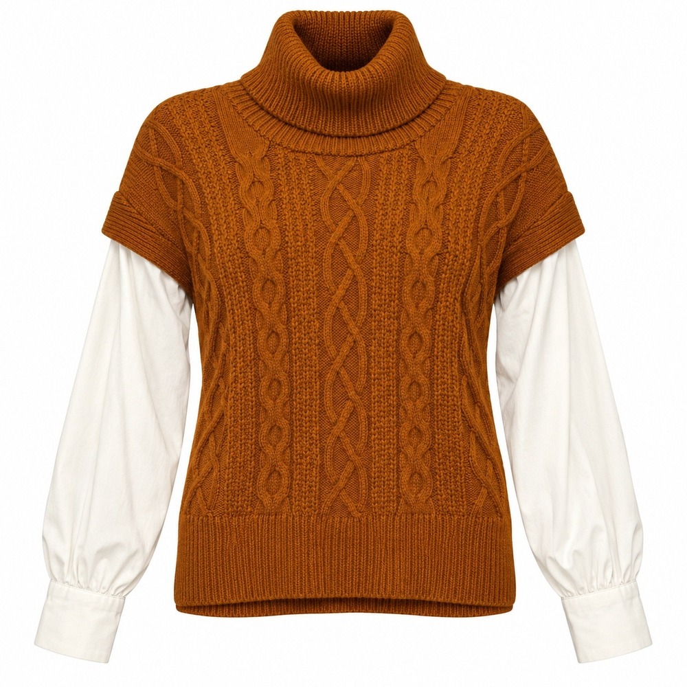 Anthropologie Dark Academia Layered Sweater Top Womens XS Preppy Cottagecore
